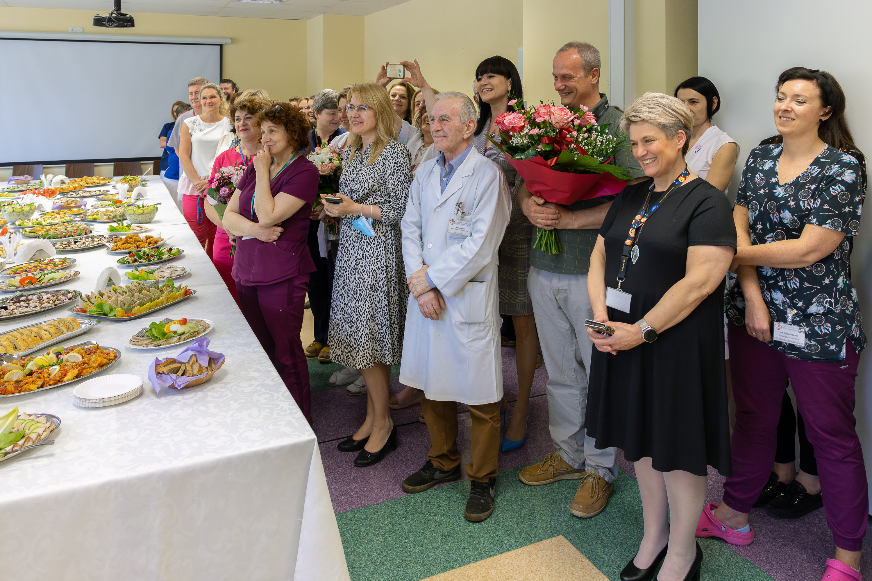 Pracownicy SPSK Nr 4 w Lublinie uczestniczący w spotkaniu z Naczelną Pielęgniarką. 