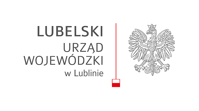 Logo Lubelskiego Urzędu Wojewódzkiego - z lewej strony napis Lubelski Urząd Wojewódzki w Lublinie, po prawej orzeł.