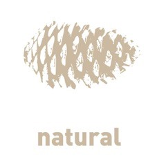 logo firmy Natural Nieruchomości Emilia Strupiechowska. Rysunek złotej szyszki, nad którą jest napis "Natural" 